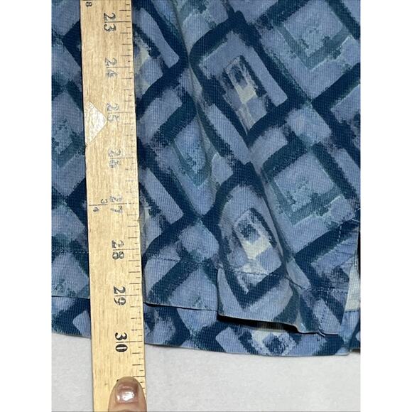 Tommy Bahama Silk Shirt Mens Large Blue Geometric Button Up Short Sleeve Casual - Picture 7 of 10